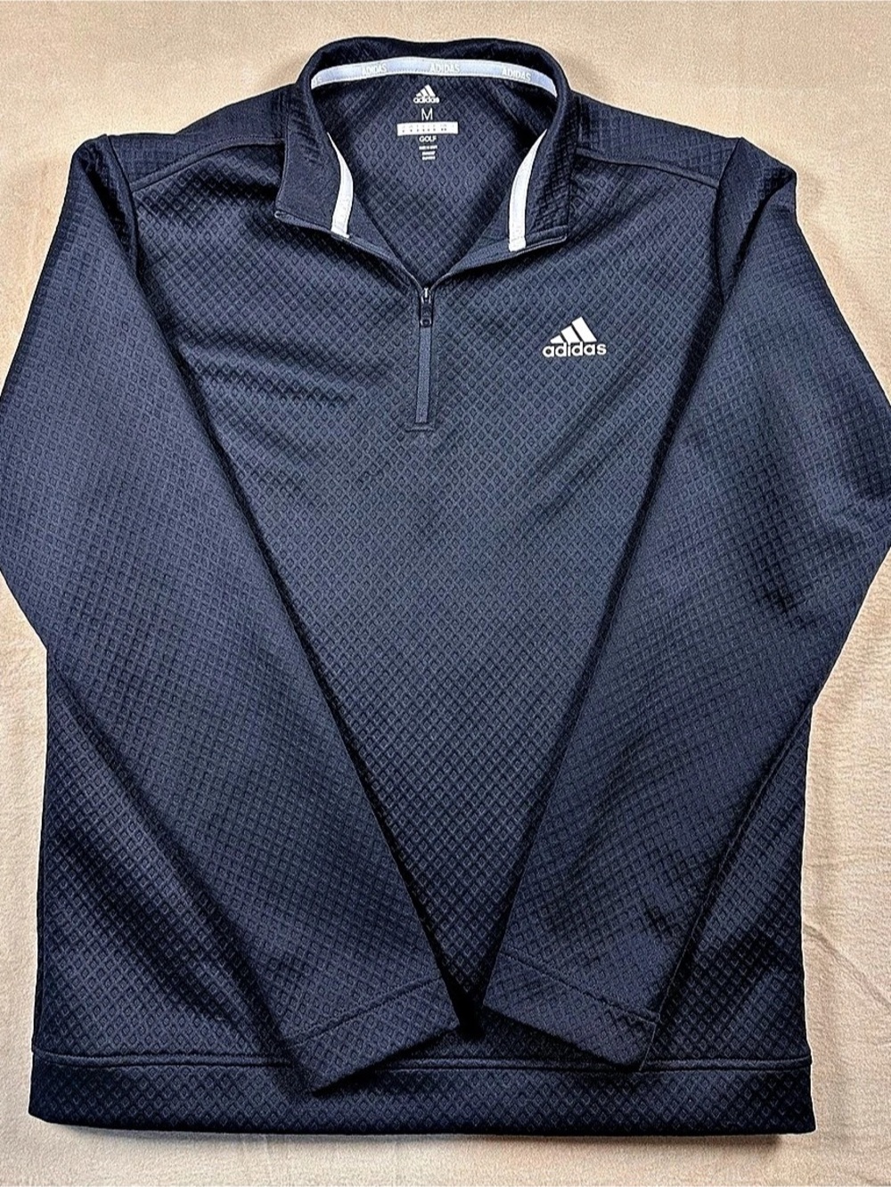 adidas Golf Quarter-Zip Pullover Blue Medium